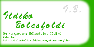 ildiko bolcsfoldi business card